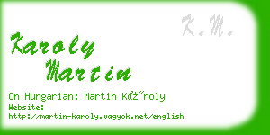 karoly martin business card